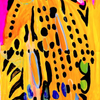 TIGER, colorful abstract painting with screaming wild acid contrast