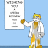 Recovery from eye surgery.