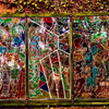 Painted Glass Garden Installation