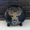 Deer Buck Dot Art River Stone