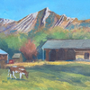 $120 Plein-Air Wheeler Farm Cow 