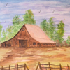 THE BARN. WATERCOLOR