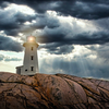 Peggy's Cove Lighthouse During Hurricane Lee 