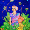 Village girl.. Color pencil art.. 