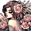 Rosalie With Peonies