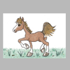 Whimsical Prancing Chestnut Horse 