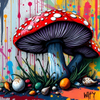 Colorful Mushroom Scene