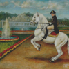 Lipizzan at the Neptune Fountain in Vienna