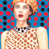 Polka Dot Woman in Blue