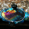 Spectrolite Stone Ring  Sterling silver ,Gomolka Art studio line 