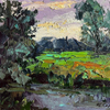 In the evening on the meadow