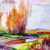 Autumn motif with road