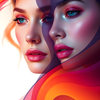 Vibrant Dual Female Portrait