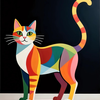 Colorful Abstract Cat