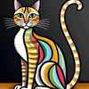 Colorful Geometric Cat
