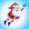 Happy Flying Santa Claus Character