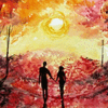 Sunset aceo fantasy painting