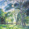 Blue Lace Trees Painting