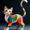 Vibrant Colorful Cat