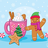 Cup Of Hot Cocoa With Gingerbread Boy