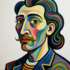 Colorful Cubist Portrait