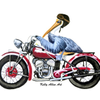 Pelican on motorcycle