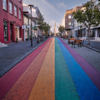 Rainbow street in Reykjavík