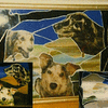 Dog Portraits Painted on Stained glass