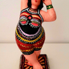 Woman clay sculptures that I bought and painted with acrylic color. Mirit Ben-Nun Israeli artist.