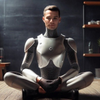 Android Robot Meditating