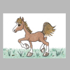 Whimsical Prancing Chestnut Horse 