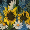 Sunflowers, Delphiniums and Daisies