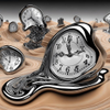 Surreal Melting Clocks Scene