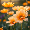 Sunlit Orange Poppies in Bloom