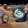 Surreal Melting Clocks in Sand Dunes