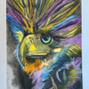 Feathery color charcoal and pastel