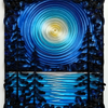 Quilling Night Sky Over Lake