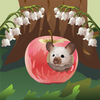 mouse in apple with lily of the valley