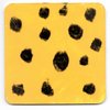 209 GIRL,  Cute design, Yellow artwork, Funny black dots, Redbubble art, square pattern.