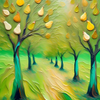 Whimsical Orchard Pathway