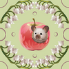 mouse, apple, lily of the valley pattern