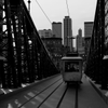 Tram on a bridge