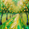 Enchanted Pear Orchard Pathway