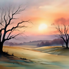 Sunset Over Tranquil Landscape