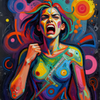 Vibrant Expression of Anguish