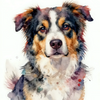 Colorful Dog Portrait with Watercolors