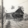 Driving up to Barn