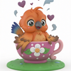 Conure In A Cup Figurine Mockup