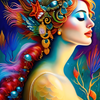 The Colorful Mermaid AI Art Portrait