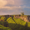 Dunseverick Castle at sunset